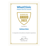 WhatClinic Patient Service AWARD 2022 to rattinan medical center