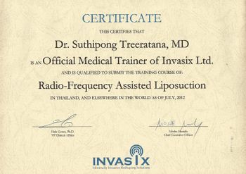 certificate dr.suthipong trainer liposuction