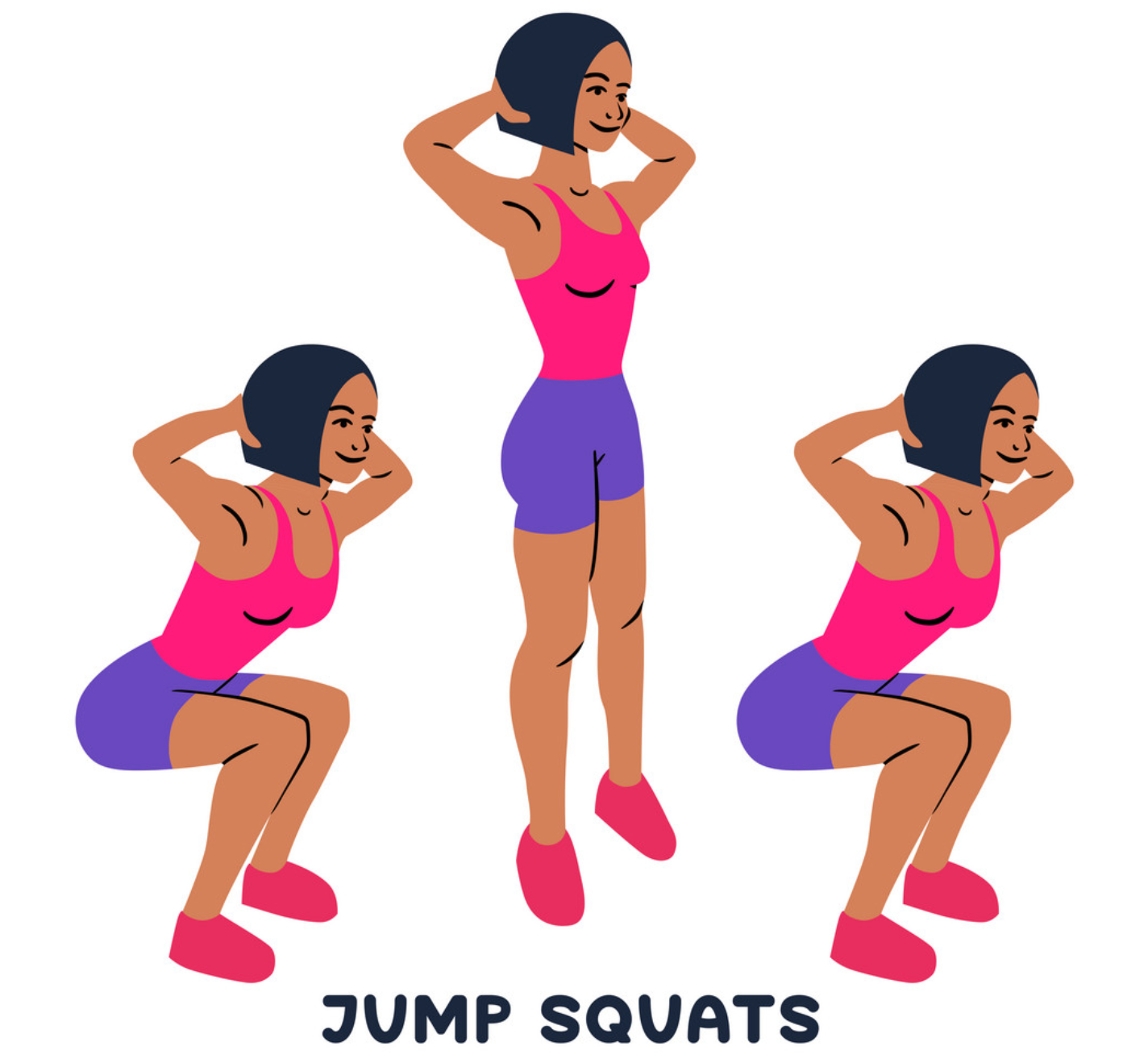 ลดพุง ลดไขมันหน้าท้อง ท่าออกกำลังกาย HIIT - Jump Squat