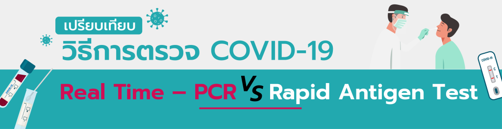 ตารางเปรียบเทียบ วิธีตรวจโควิด ด้วยวิธี RT-PCR กับ Rapid Antigen Test
