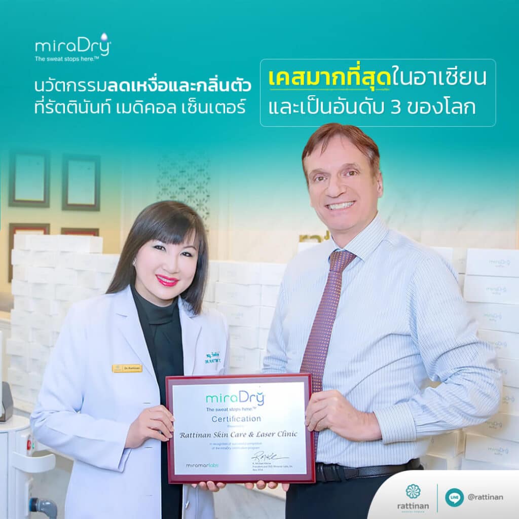 miradry กำจัดเหงื่อและกลิ่นตัวถาวร ที่รัตตินะนท์ เมดิคอล เซ็นเตอร์